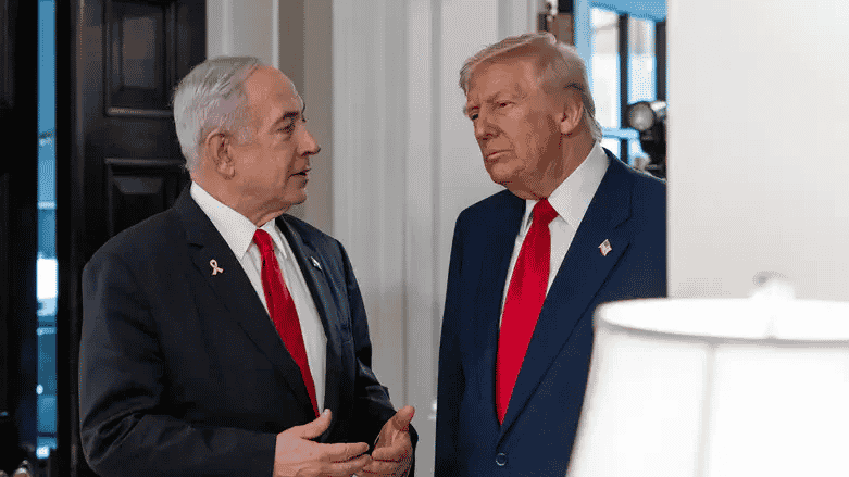 Donald Trump and Benjamin Netanyahu background