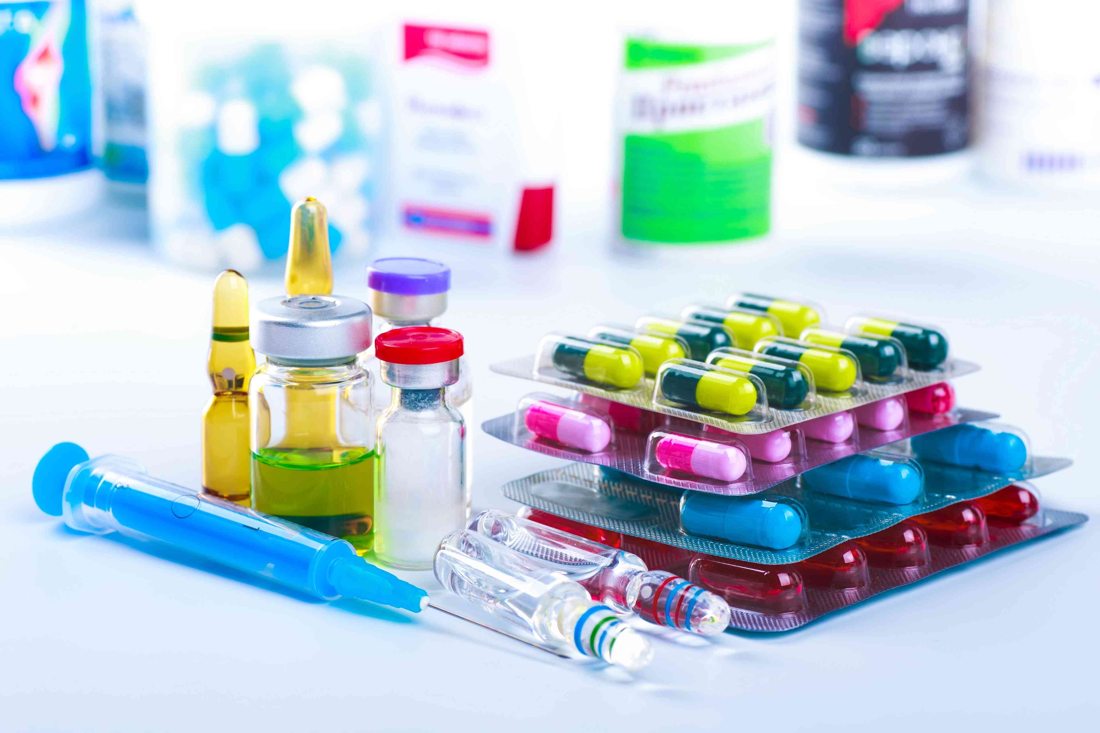 Drug prescription meds background