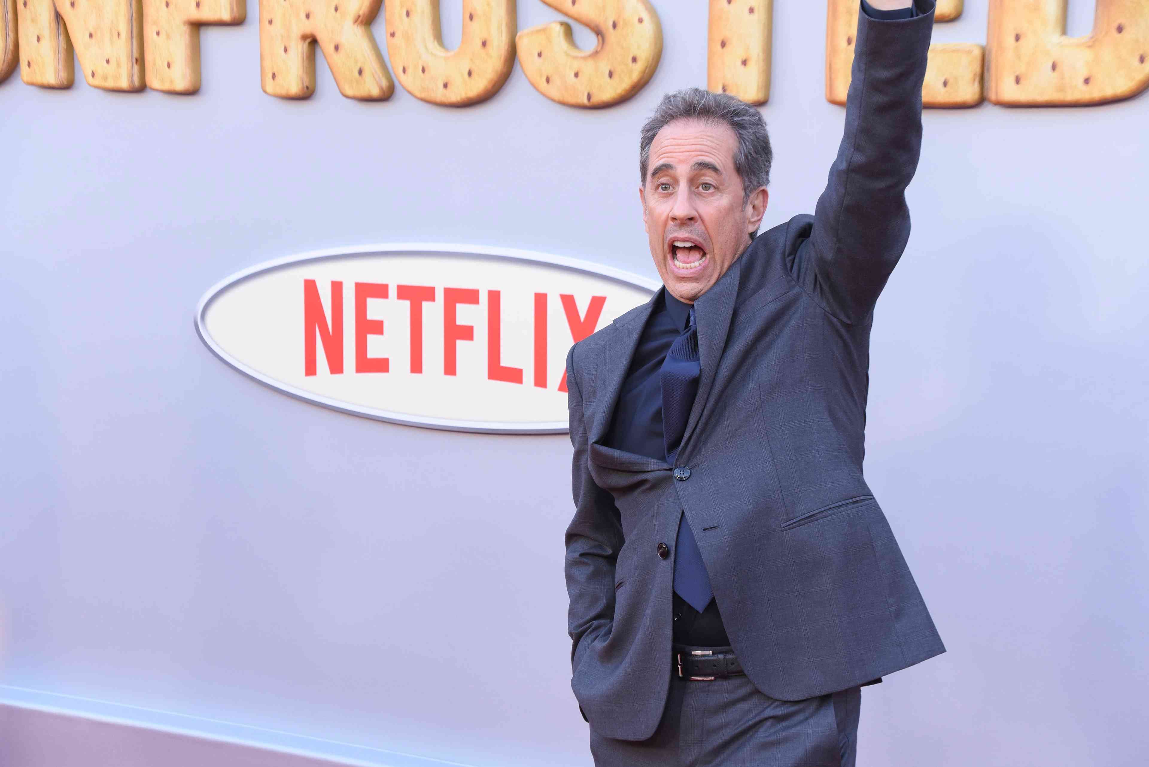 Hollywood, CA USA - April 30, 2024: Jerry Seinfeld attends the premiere of Netflix's Unfrosted background