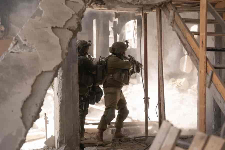 IDF soldiers operating in southern Gaza Strip background