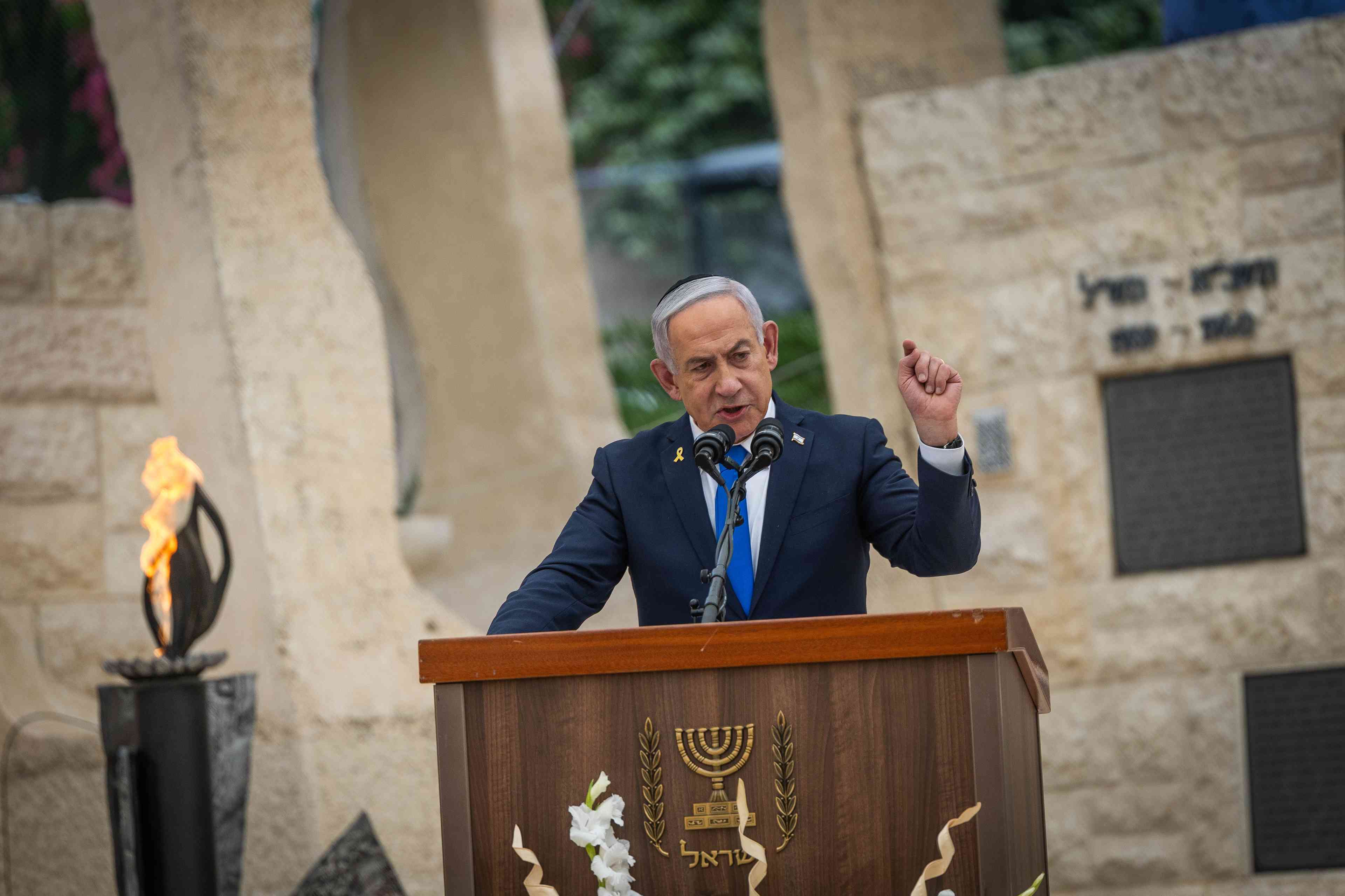 Prime Minister Netanyahu. background