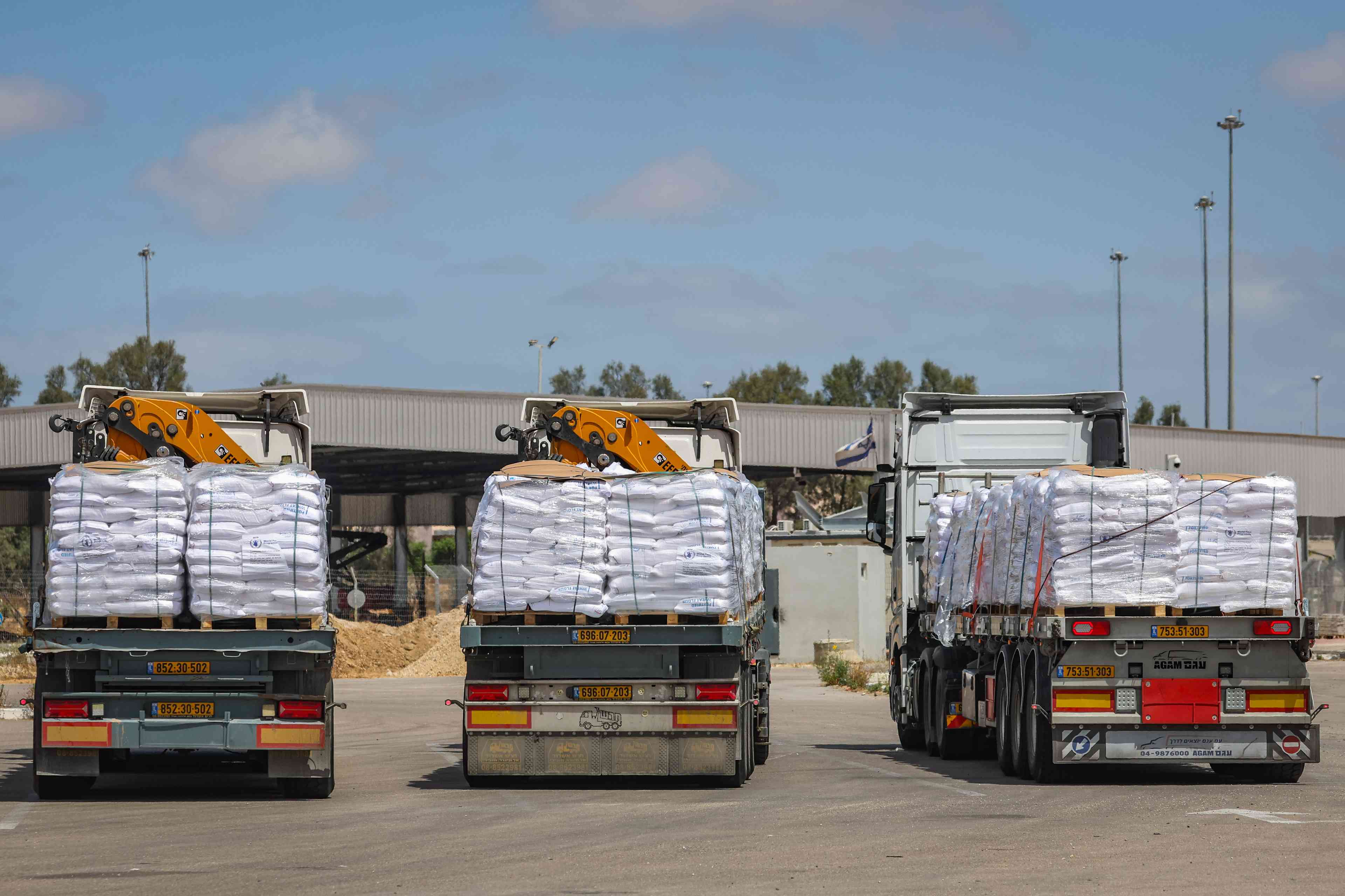 Aid trucks. background