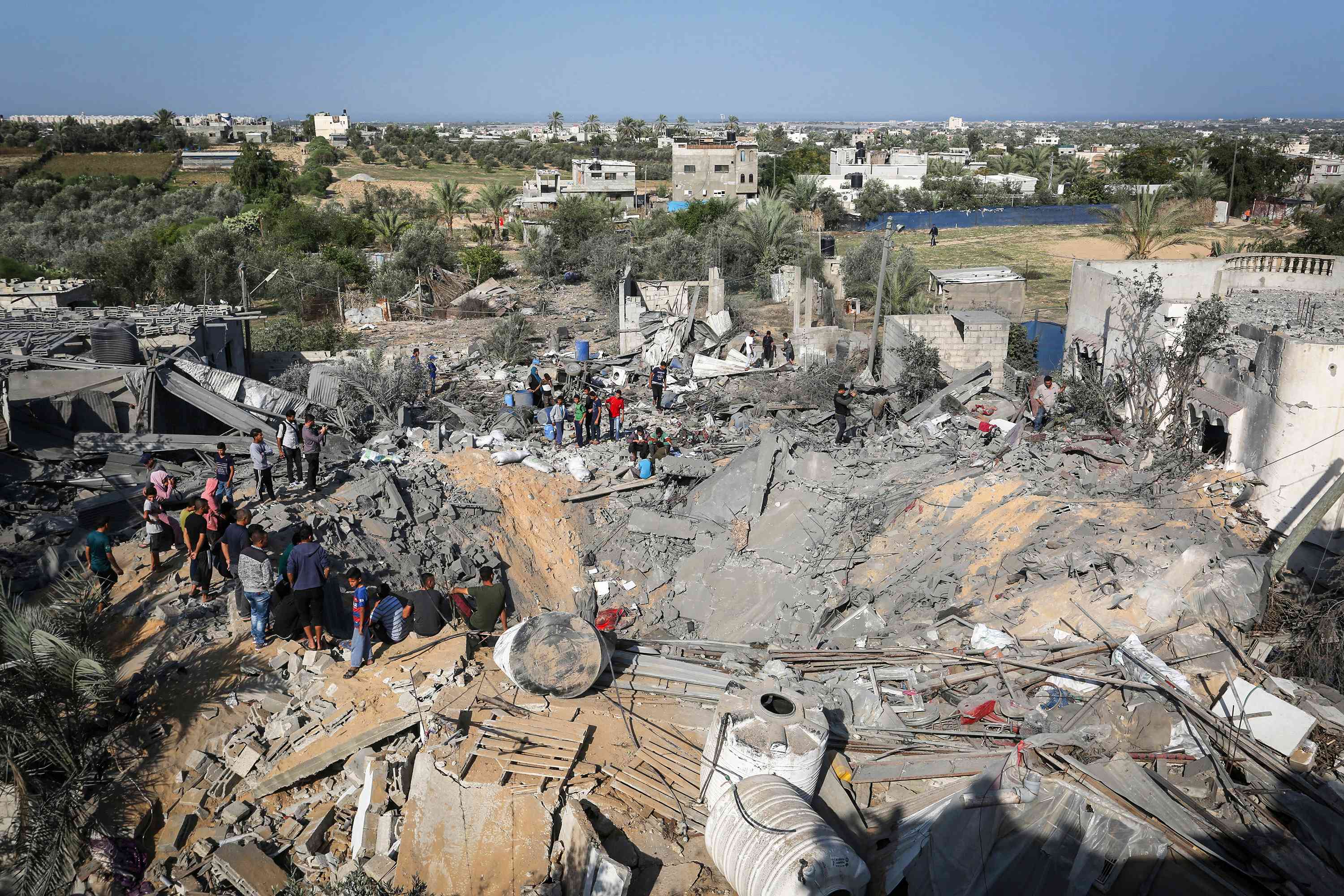 Impact of an IAF bombing. Archive. background