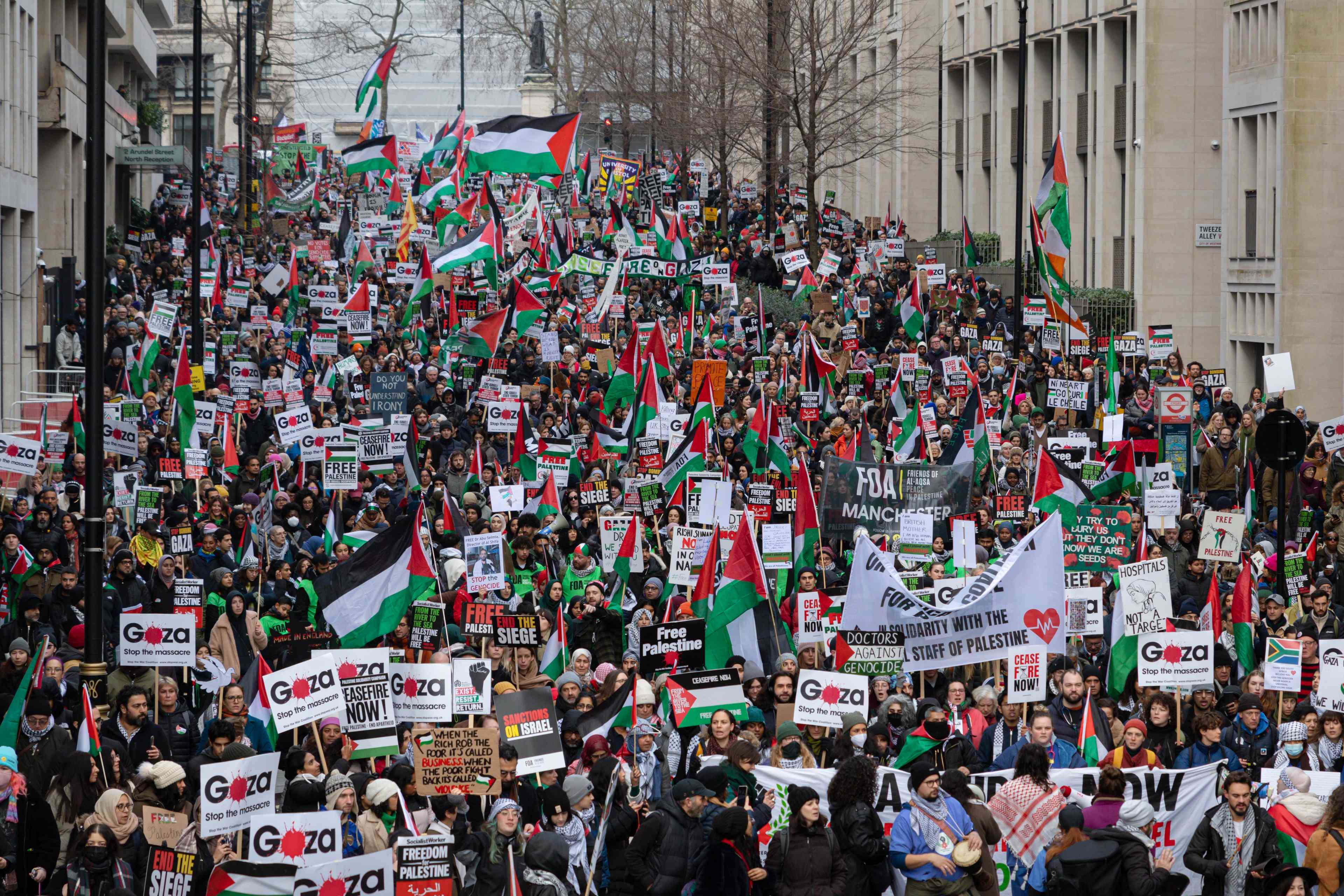 Pro-Palestinian protest. background
