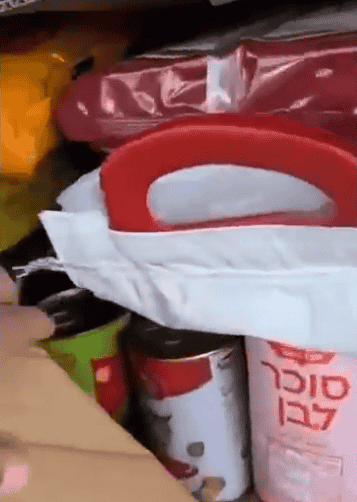 Contents of food packages. background