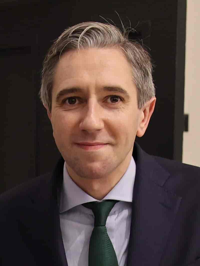 Irish Deputy PM Simon Harris. background