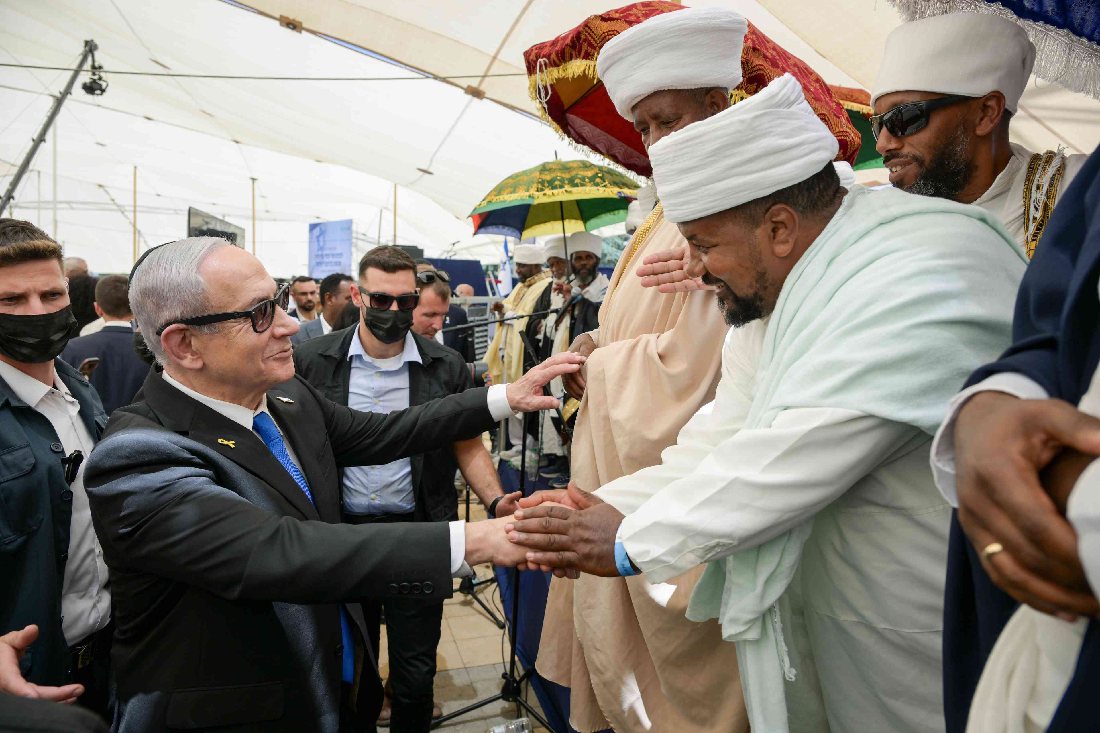PM Netanyahu meeting with Ethiopian Leaders background