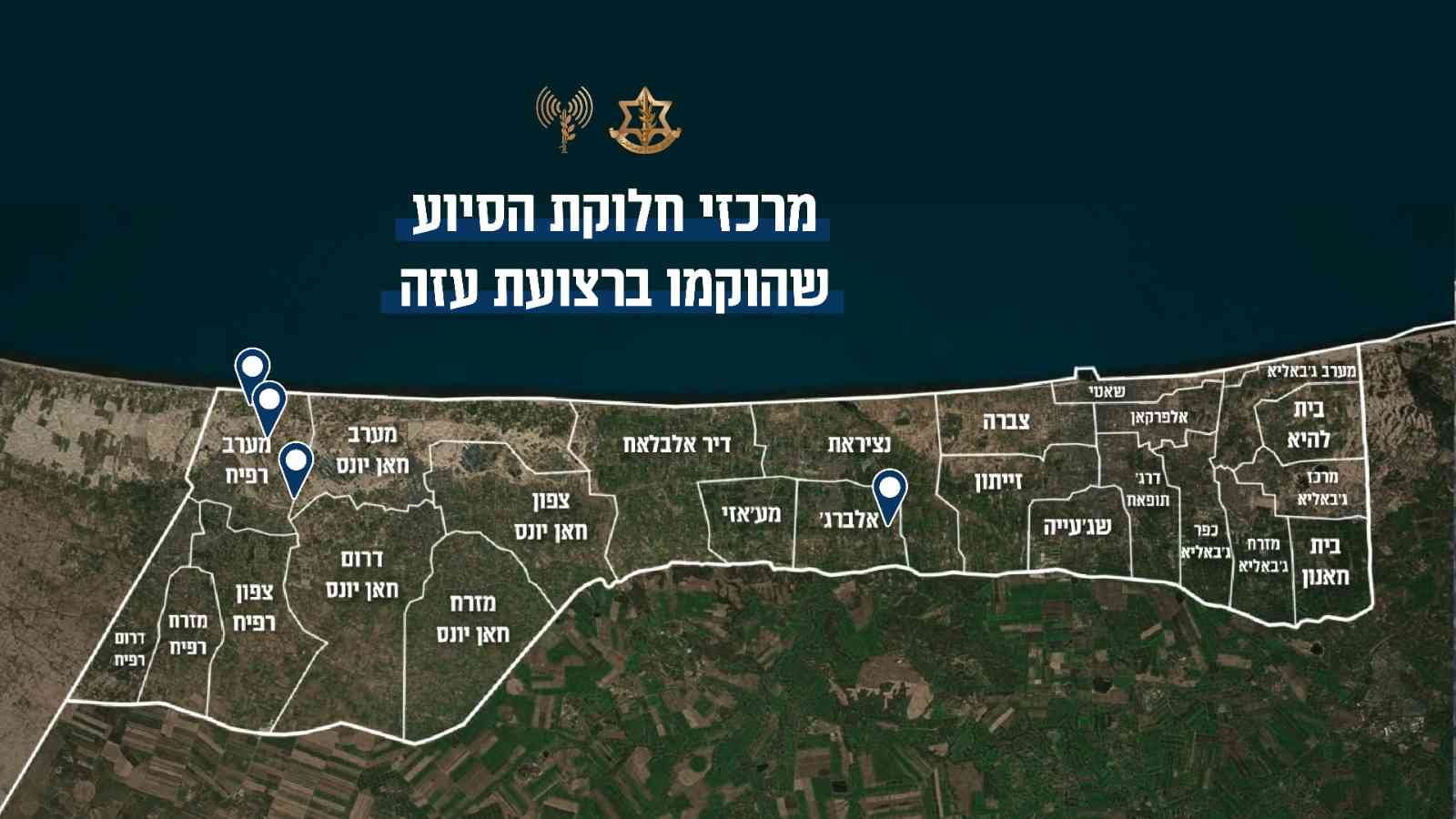 Where the aid centers are located in Gaza background