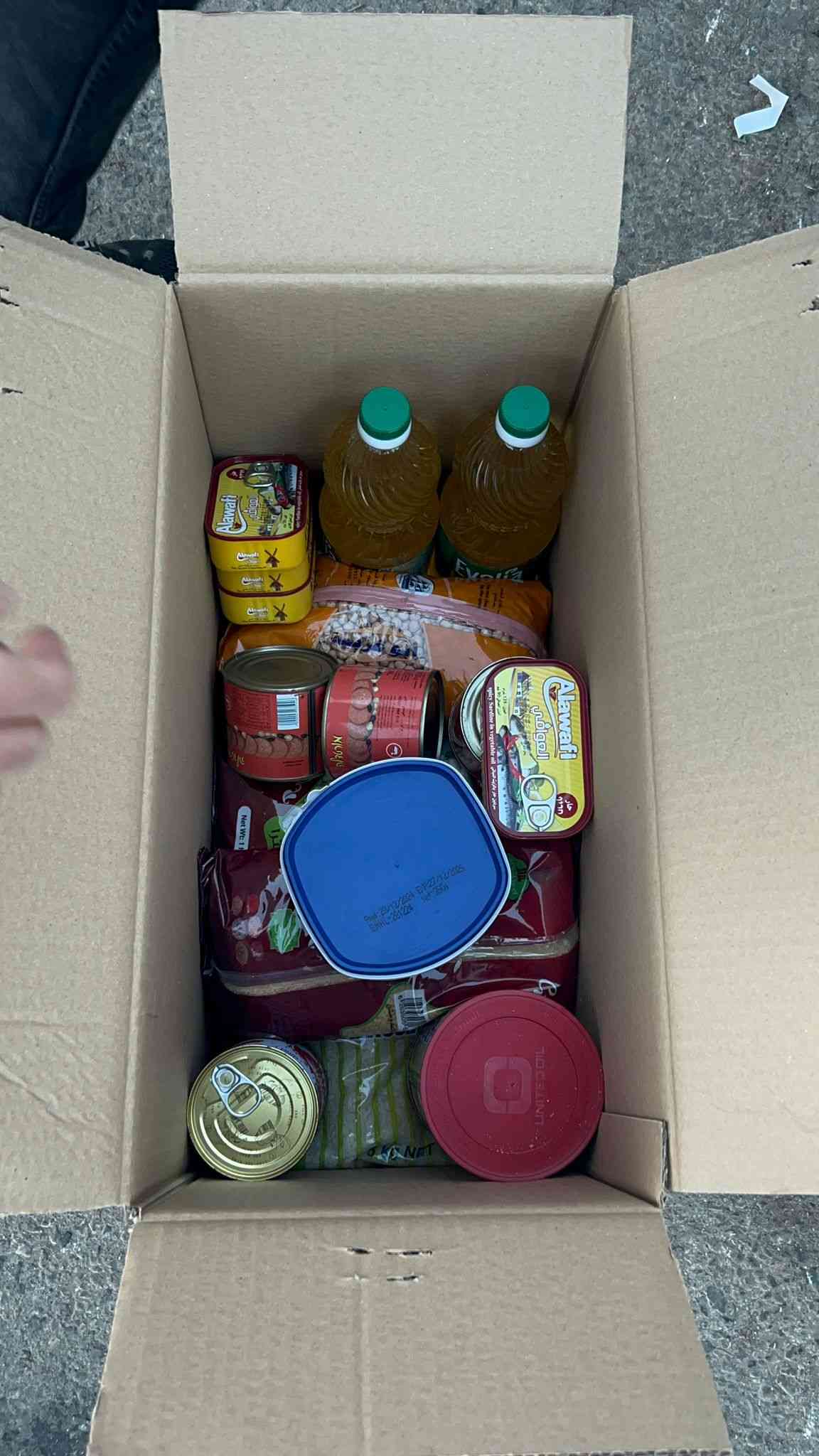 Food parcels for Gazans background