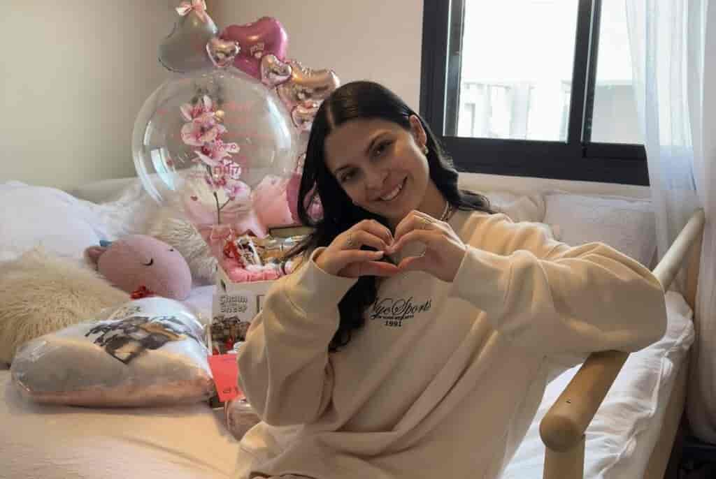 Former hostage Daniella Gilboa on her birthday background
