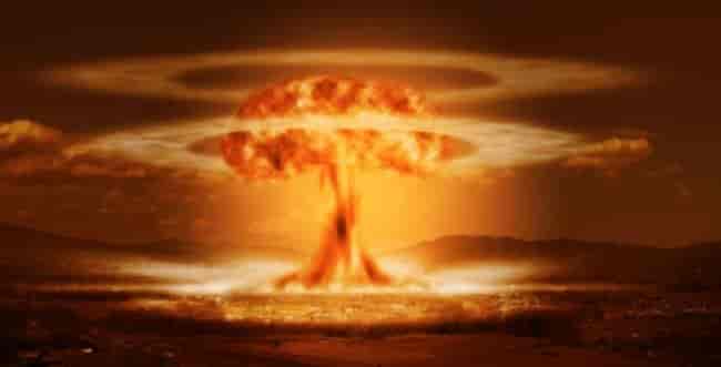 Nuclear explosion. Illustration. background