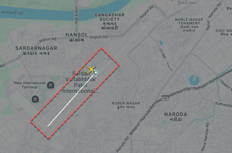 Air India Boeing 787-8 Dreamliner crashed shortly after takeoff from Ahmedabad background