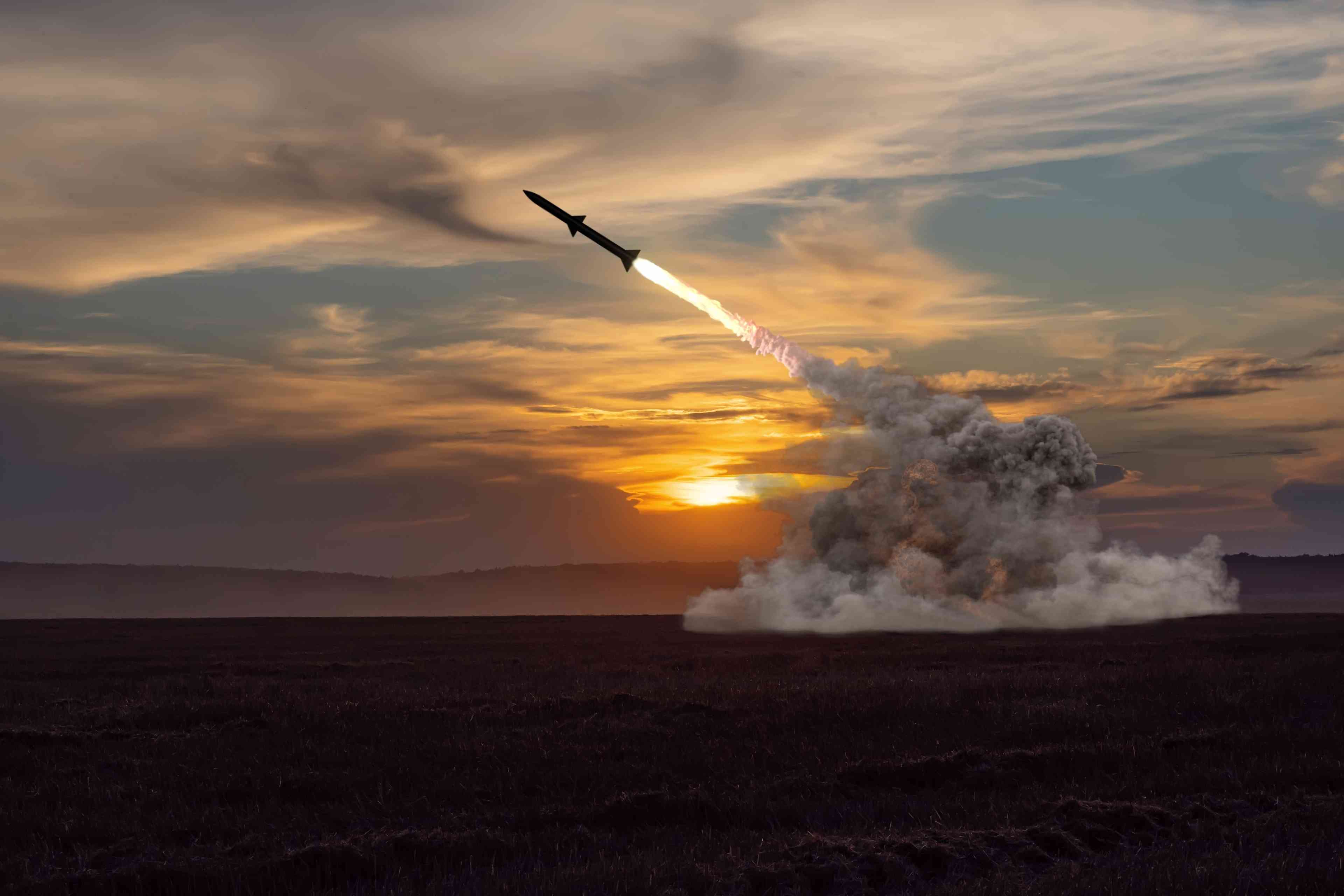 Missile launch. Illustration. background