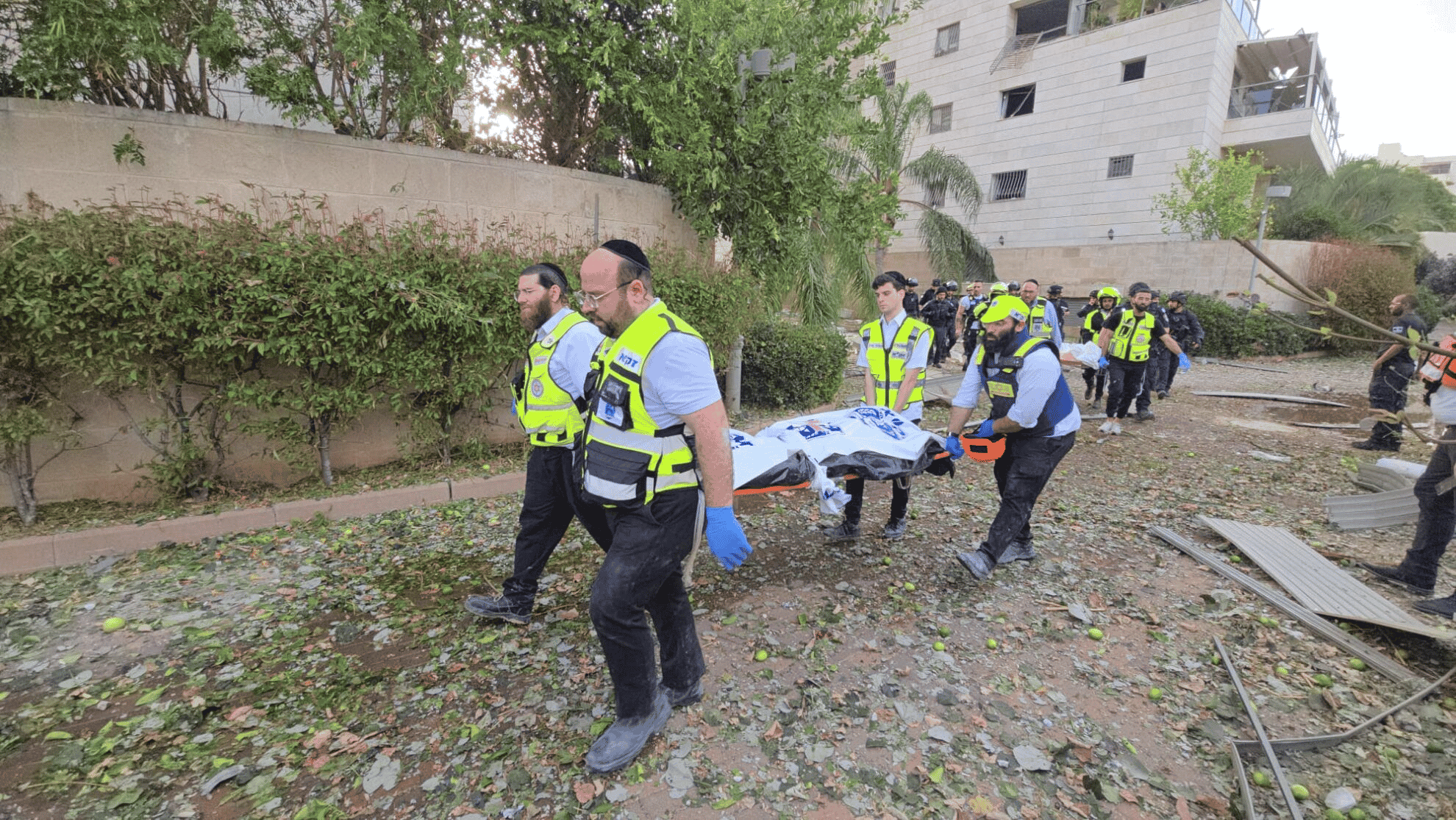 Removing the dead at the scene background