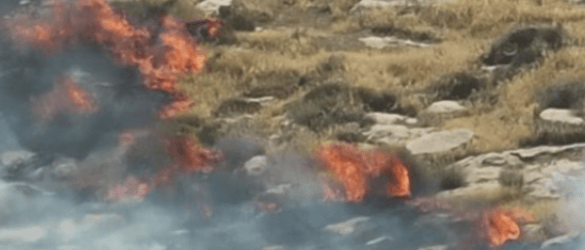 Fire Breaks Out Near Neve Erez in Binyamin