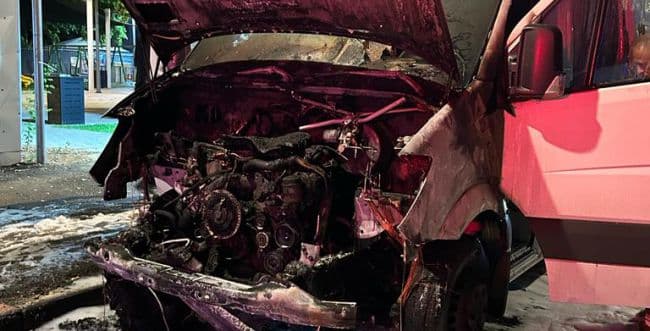 The burnt vehicle