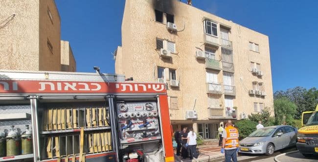 The scene of the fire in Arad