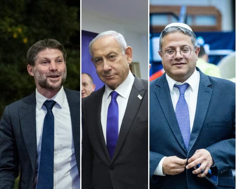 Ben-Gvir, Netanyahu and Smotrich. Ben-Gvir, Netanyahu and Smotrich.