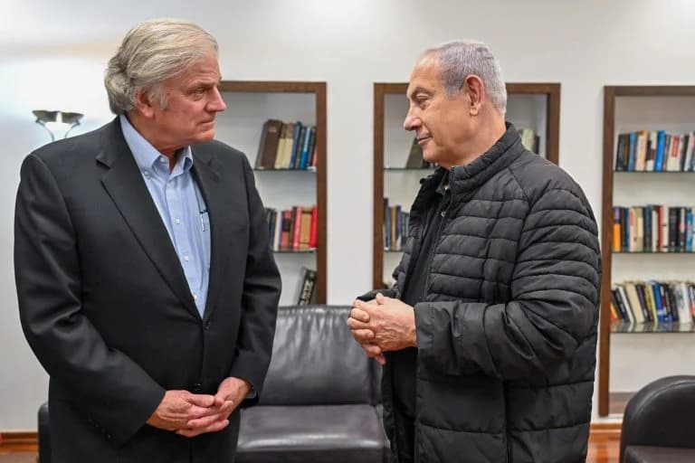 Netanyahu with the evangelical priest Netanyahu with the evangelical priest