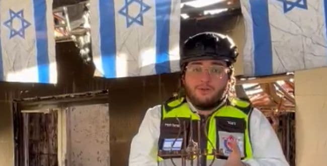 The menorah found among the ruins of Kibbutz Nir Oz. The menorah found among the ruins of Kibbutz Nir Oz.