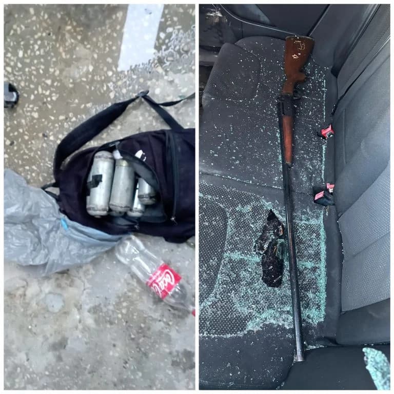 The charges and the rifle found The charges and the rifle found