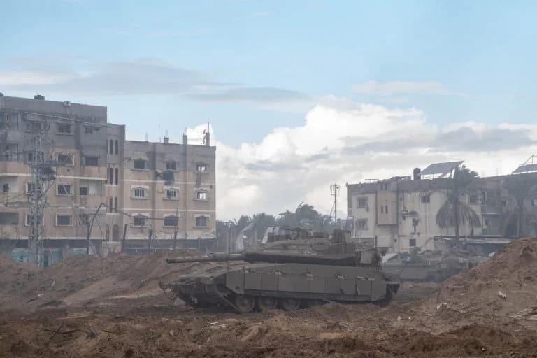 IDF tank at Khan Yunis, Gaza. IDF tank at Khan Yunis, Gaza.
