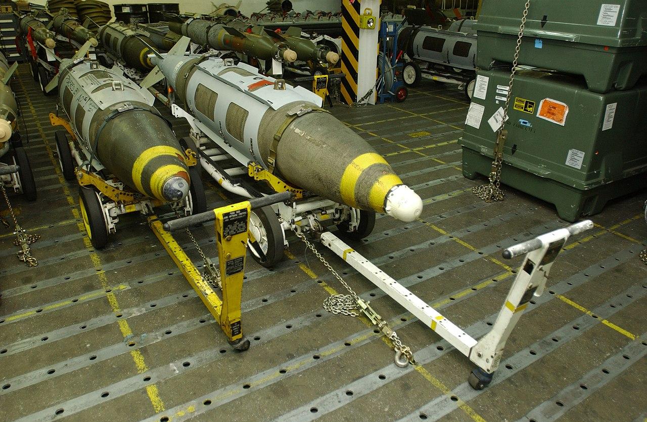 A "simple" bomb using a sophisticated target system. JDAMs. A "simple" bomb using a sophisticated target system. JDAMs.