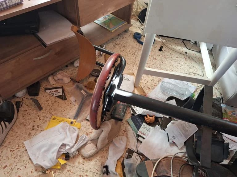 The pogrom in the house of the Alon Shimriz, z"l The pogrom in the house of the Alon Shimriz, z"l