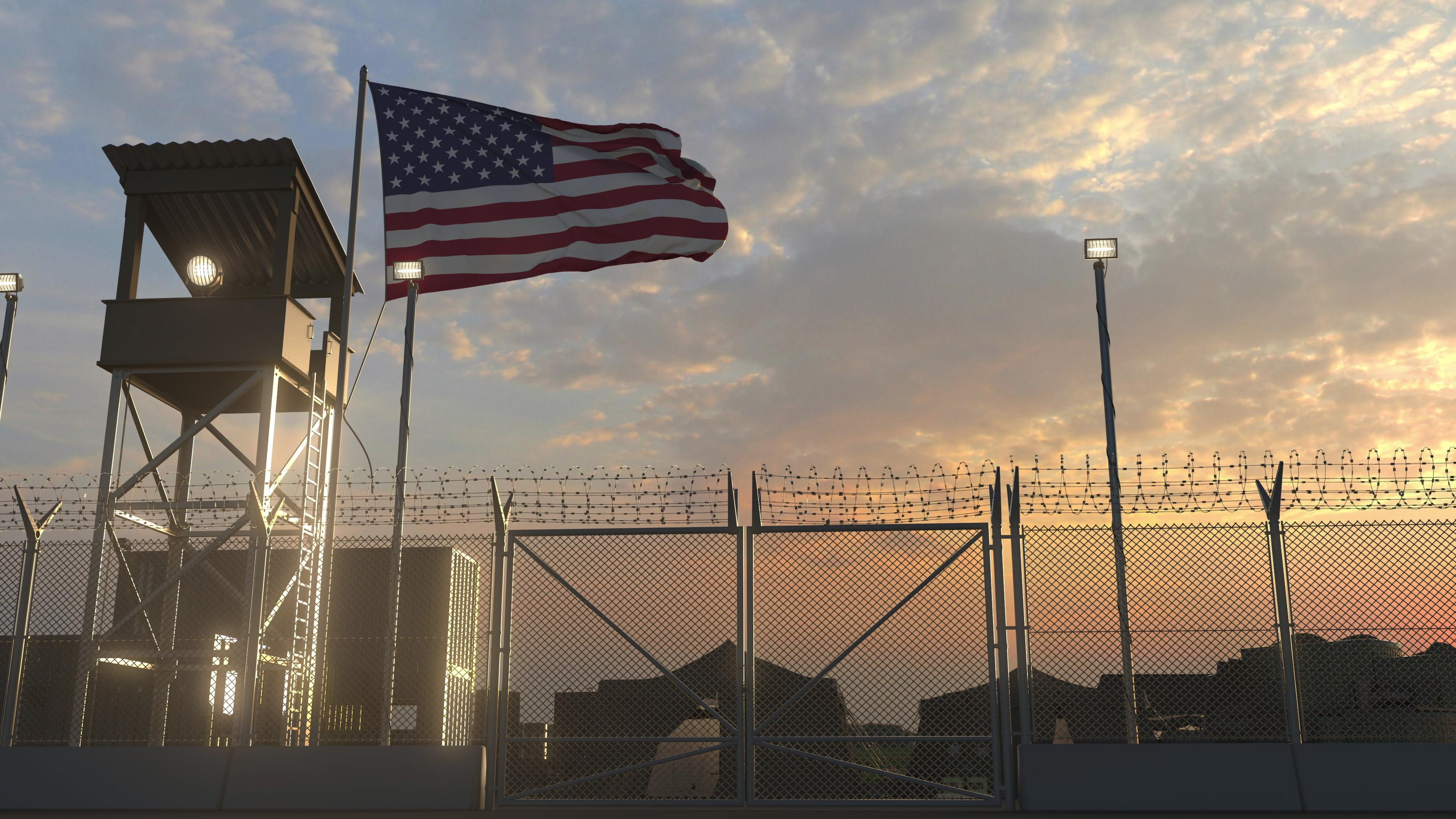 US Army base. Illustration.
