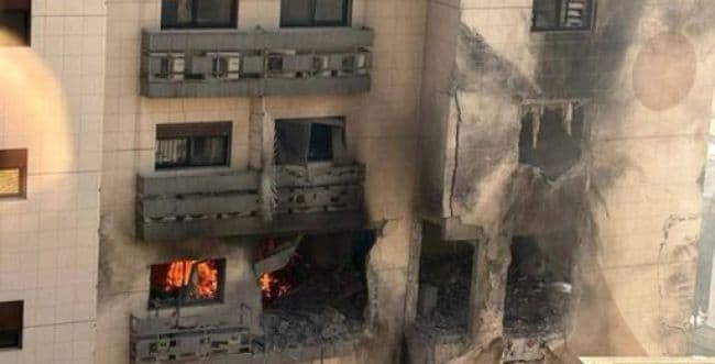 Damaged buildings in Syria
