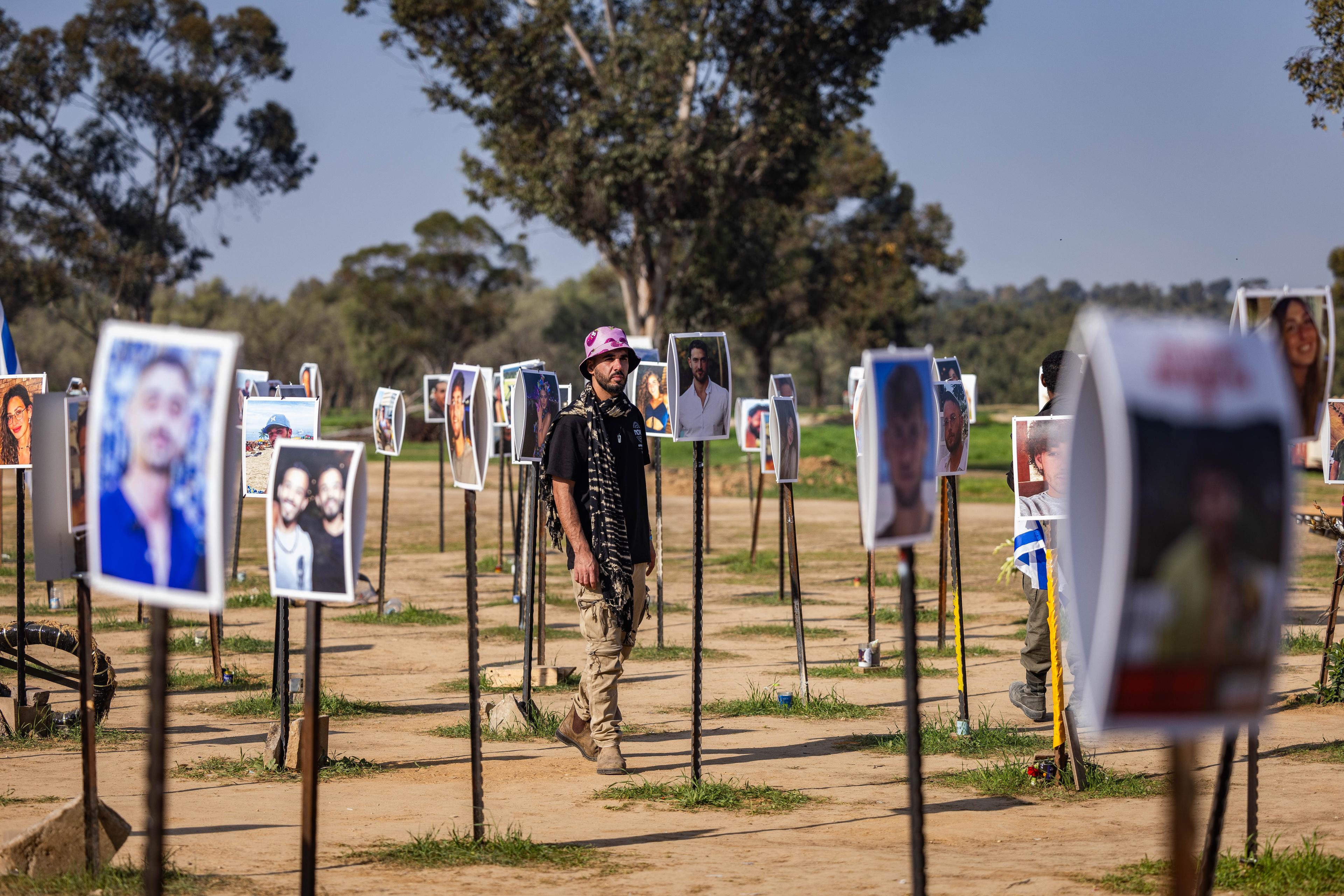 Pictures marking the victims of the Nova party massacre.