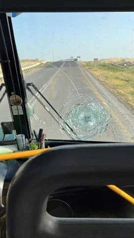 Bus shot at by the terrorists Bus shot at by the terrorists