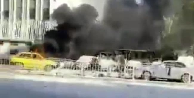 Aftermath of reported Israeli strike.