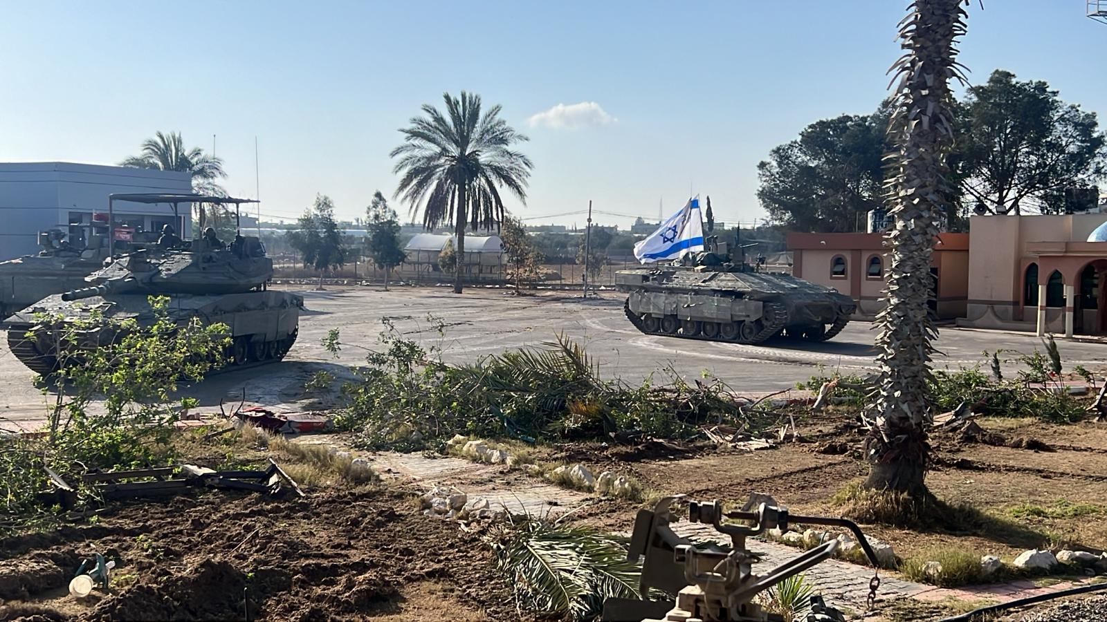 IDF troops seizing Rafah crossing.