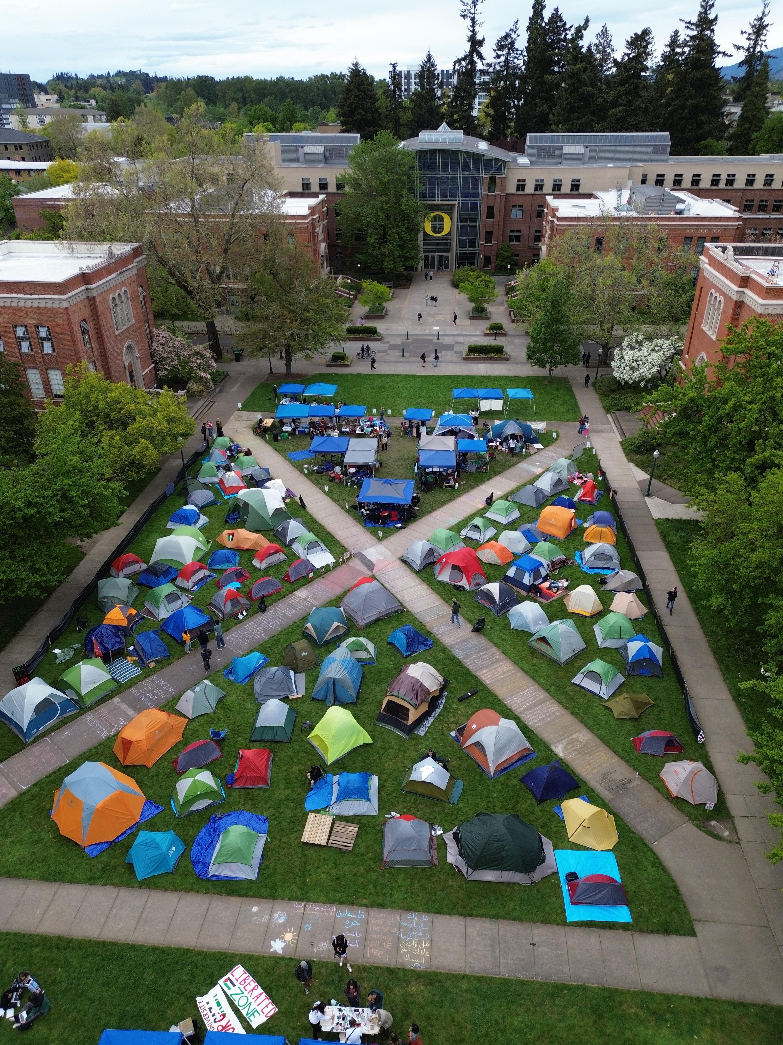 May 1, 2024: Protest Encampment for Ceasefire in Gaza and Free Palestine at University of Oregon