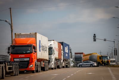 Aid trucks en route to the Gaza Strip, 2024 Aid trucks en route to the Gaza Strip, 2024