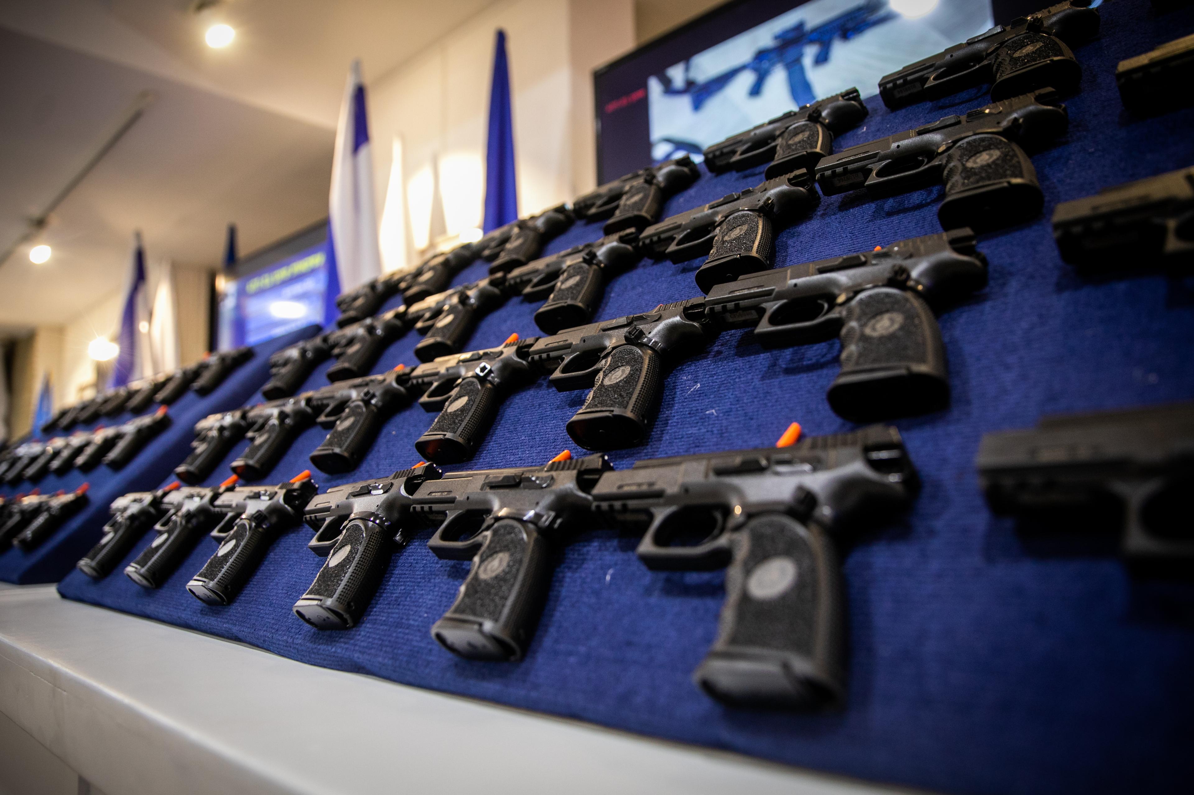 Illegal weapons seized by police on display