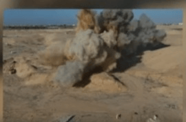 Exploding the explosives.