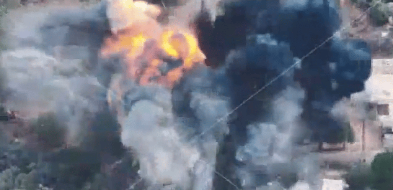 Striking Hezbollah targets.