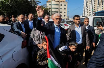 Yehya Sinwar, leader of Hamas, in the Gaza Strip Yehya Sinwar, leader of Hamas, in the Gaza Strip