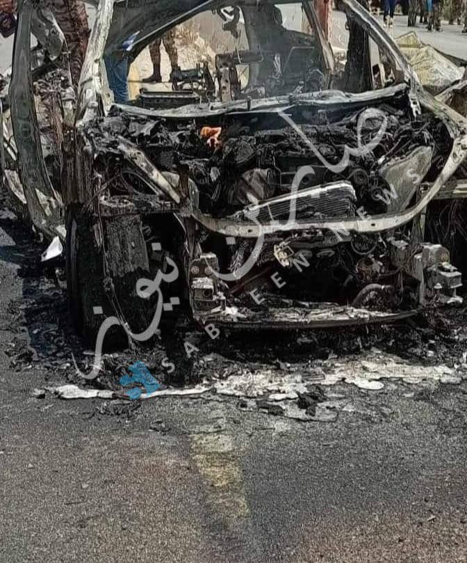 Car after IDF strike. Car after IDF strike.