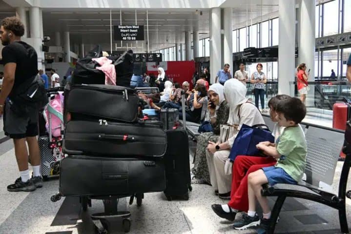 Chaos at Beirut airport as travellers rush to leave Lebanon Chaos at Beirut airport as travellers rush to leave Lebanon