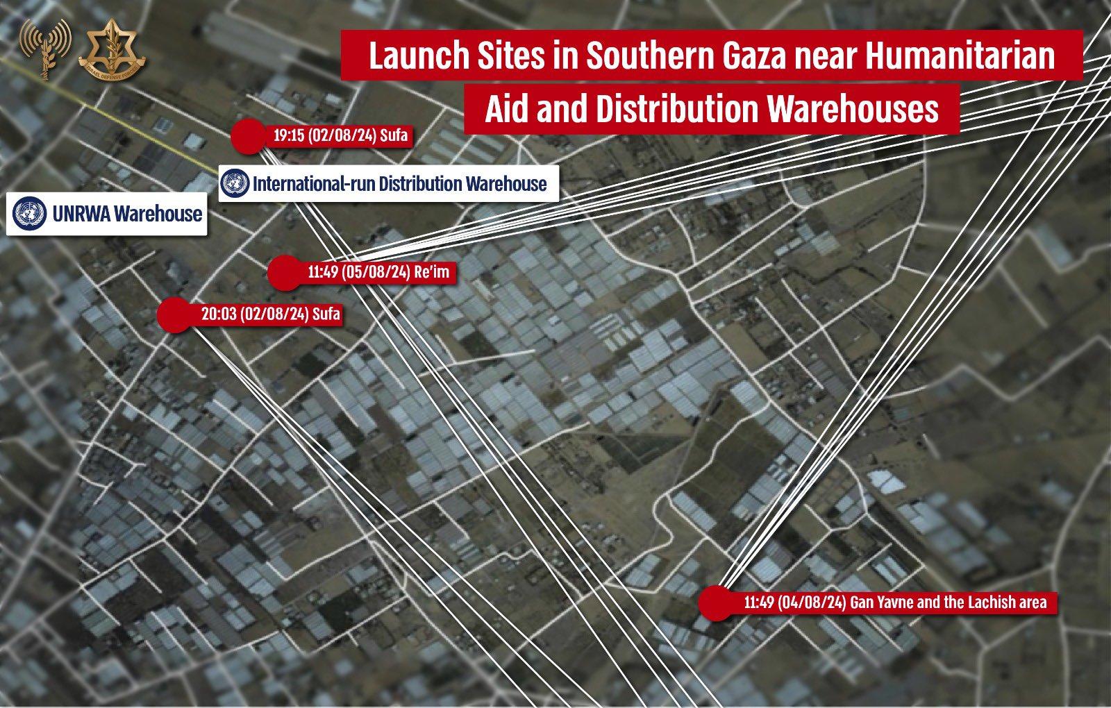 Locations of Hamas rocket attacks near humanitarian areas. Locations of Hamas rocket attacks near humanitarian areas.