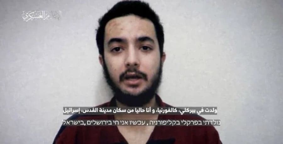 Hersch Goldberg-Polin, in a Hamas propaganda video, released after his murder Hersch Goldberg-Polin, in a Hamas propaganda video, released after his murder