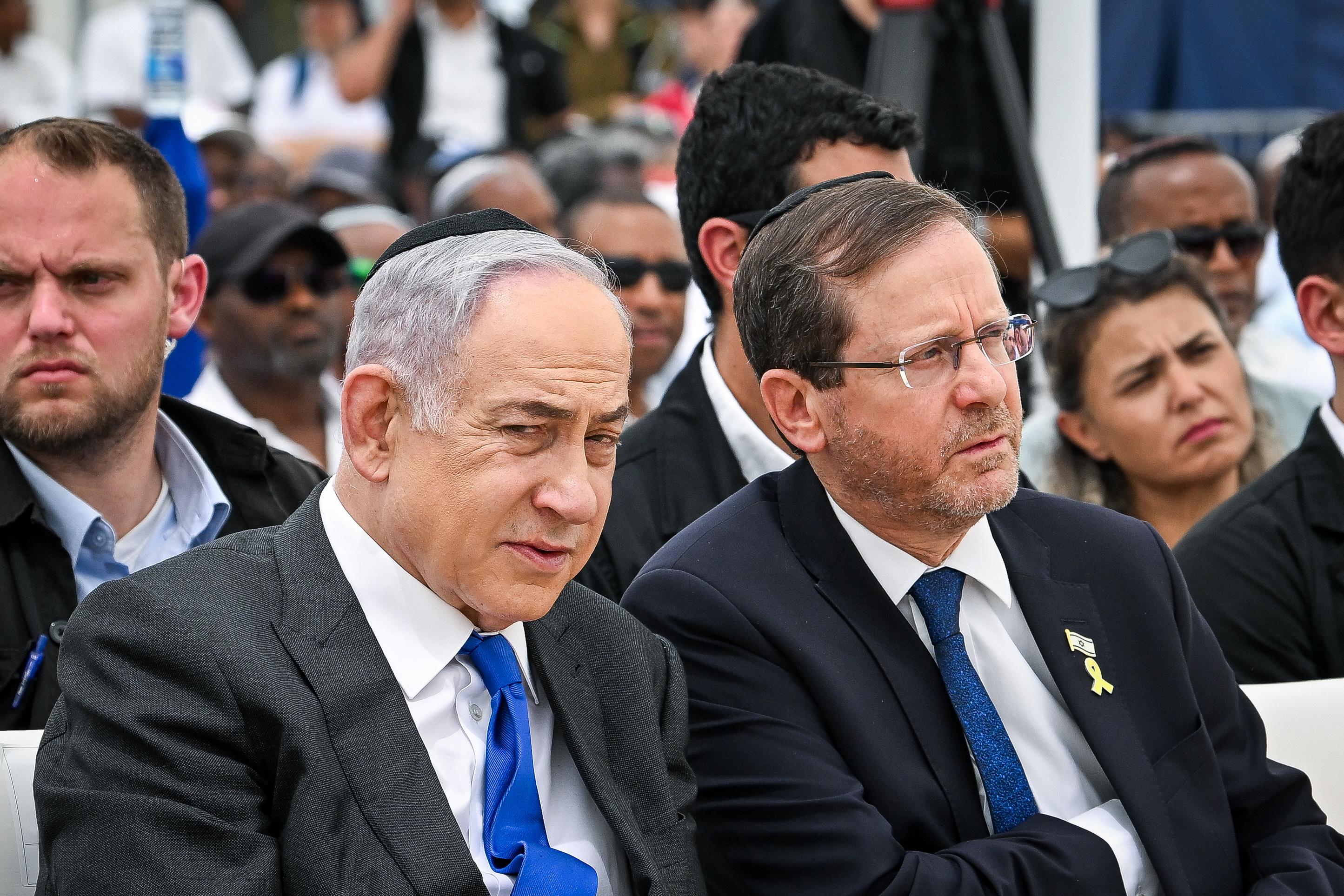Netanyahu and Herzog. Netanyahu and Herzog.