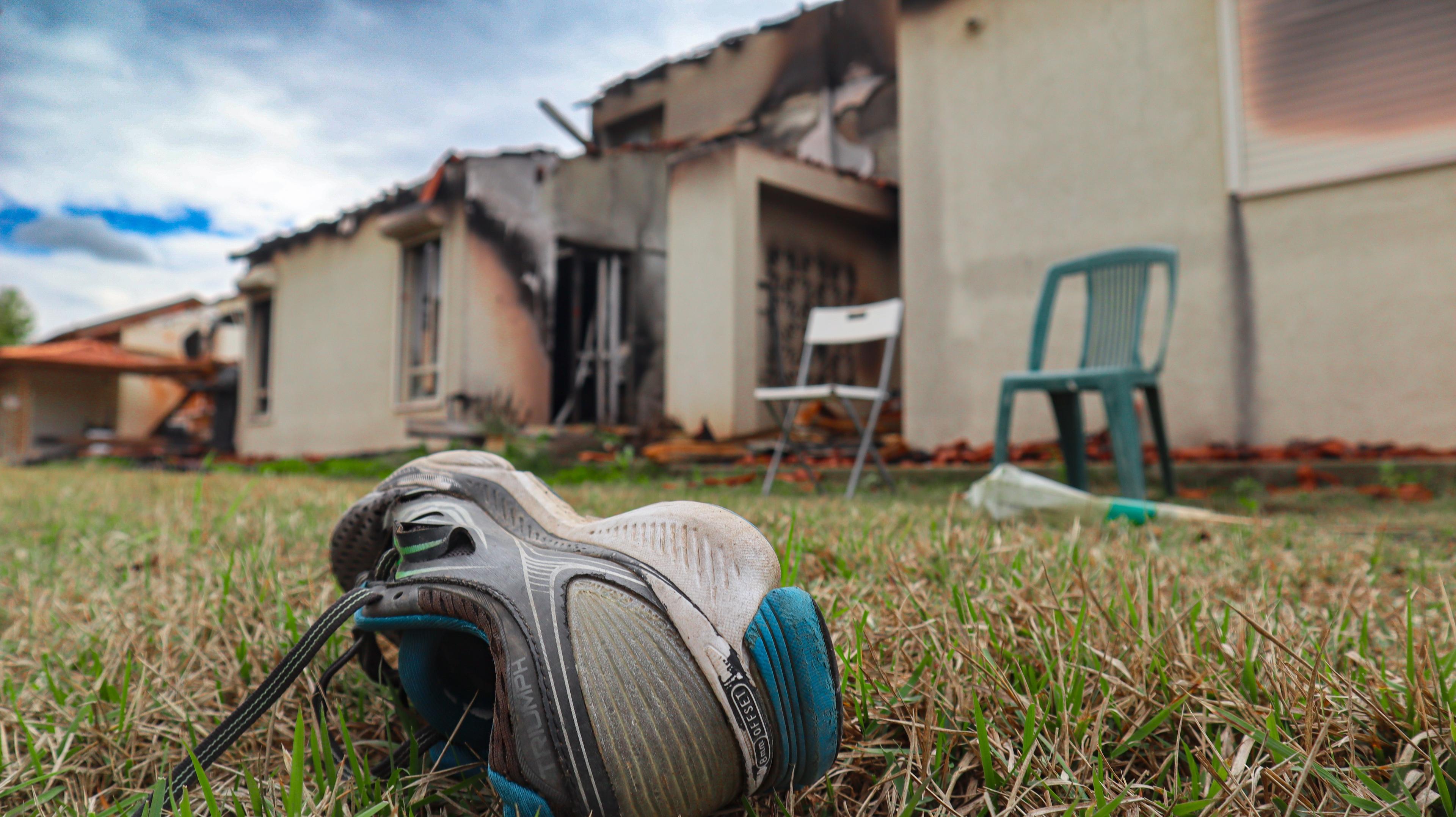 Kibbutz Be'eri after Hamas massacred many of its residents on October 7, 2023