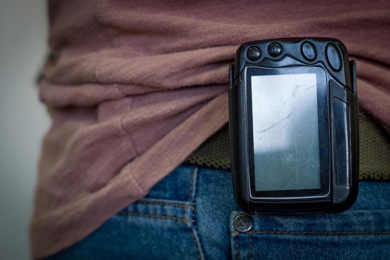Man wearing a beeper