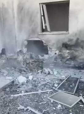 Scene of the rocket hit in Maalot Tarshicha Scene of the rocket hit in Maalot Tarshicha
