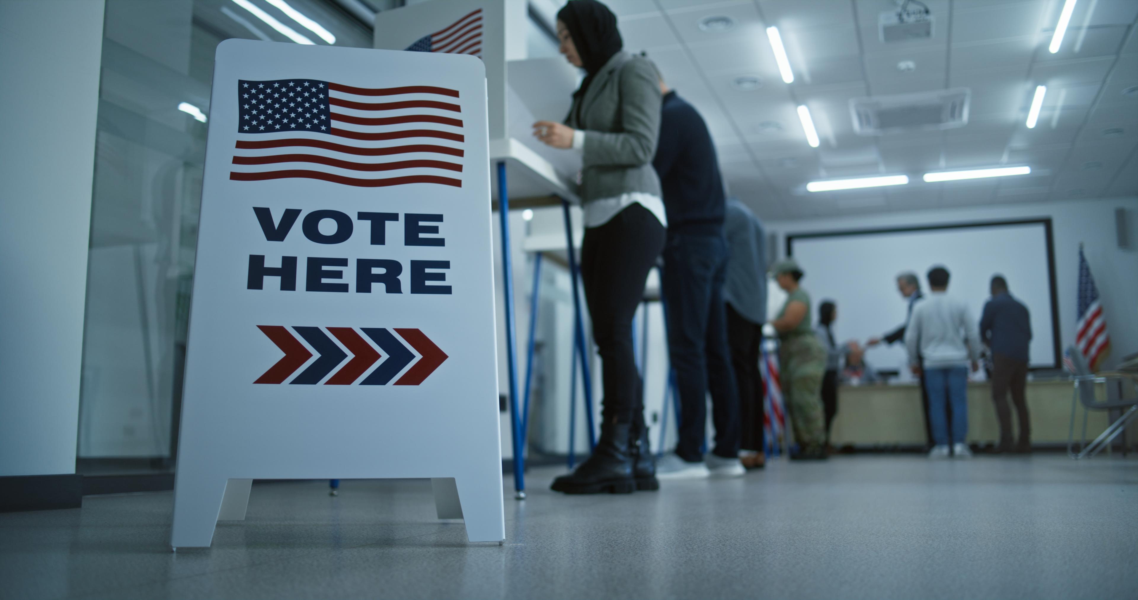 Vote here sign Vote here sign