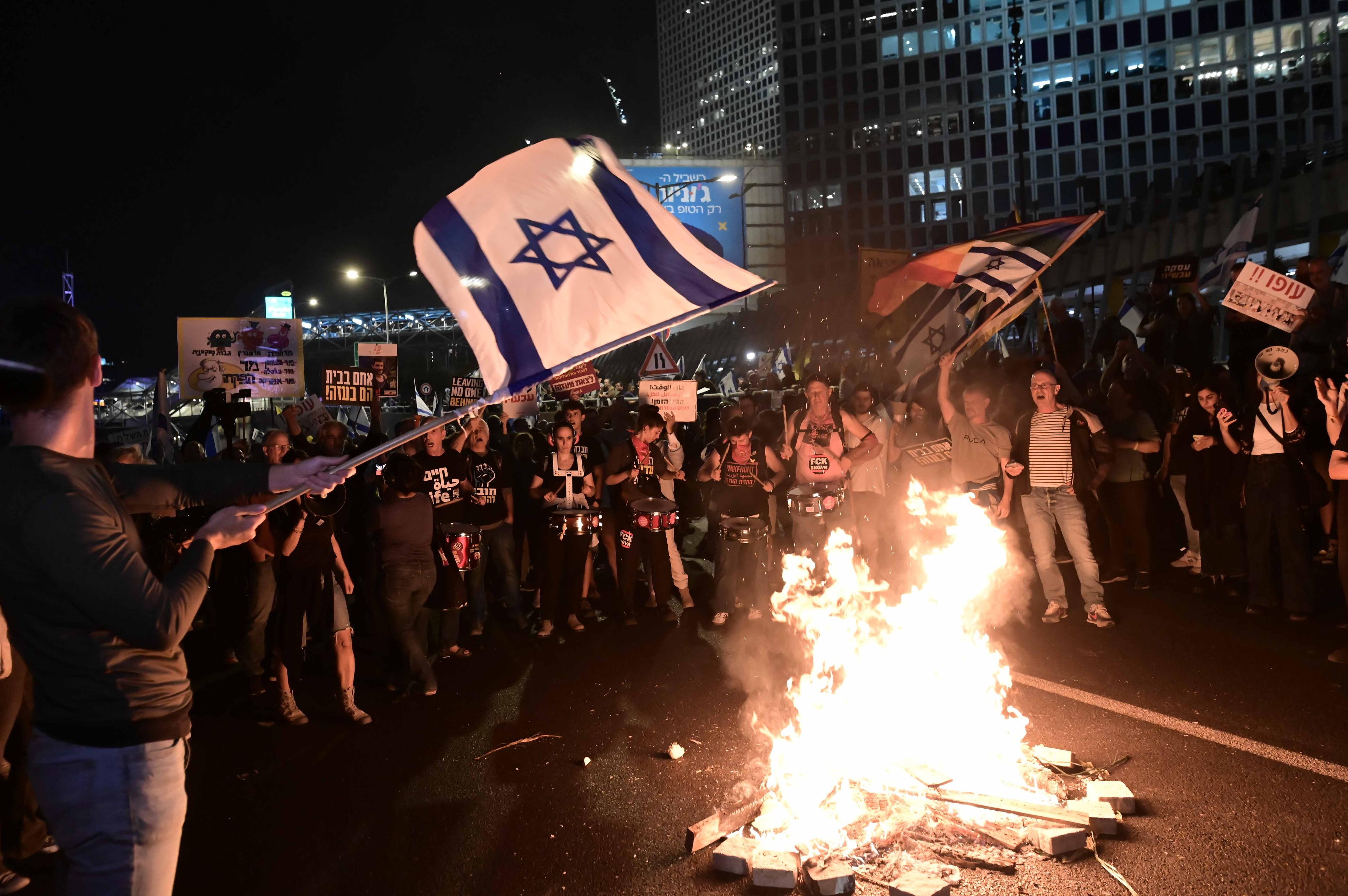 Fires break out as Israelis protest the firing of Defense Minister Gallant Fires break out as Israelis protest the firing of Defense Minister Gallant